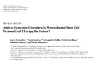 Autism Spectrum Disorders- Is Mesenchymal Stem Cell Personalized Therapy the Future. Innate Healthcare Institute