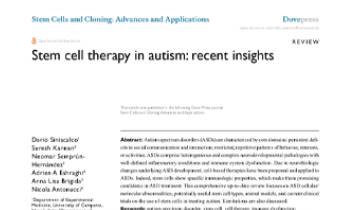 Stem cell therapy in autism- recent insights Innate Healthcare Institute