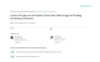 Current Perspectives of Umbilical Cord Stem Cell Therapy for Treating Autoimmune Diseases Innate Healthcare Institute