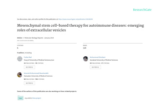Mesenchymal stem cell-based therapy for autoimmune diseases- emerging roles of extracellular vesicles Innate Healthcare Institute