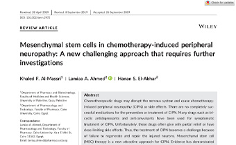 Mesenchymal stem cells in chemotherapy‐induced peripheral neuropathy Innate Healthcare Institute