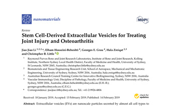 Stem Cell-Derived Extracellular Vesicles for Treating Joint Injury and Osteoarthritis Innate Healthcare Institute
